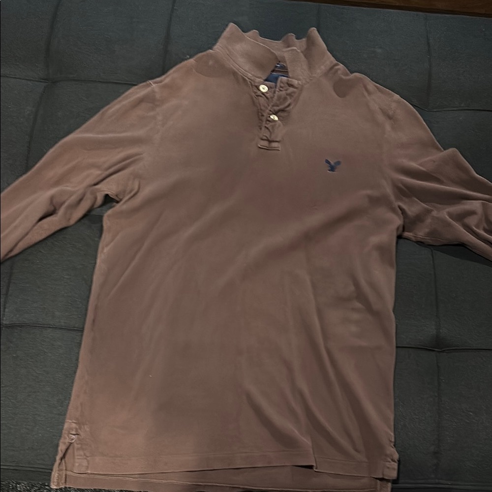 Men's American Eagle Long Sleeve Polo
